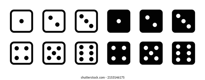 Dice game with white and black cubes vector illustration. Dice cube symbol.