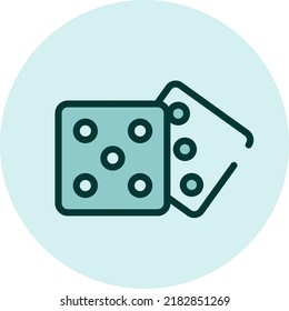 Dice juegos, ilustración, vector sobre fondo blanco.