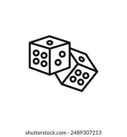 Dice games logo sign vector outline