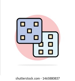 Dice, Gaming, Probability Abstract Circle Background Flat color Icon. Vector Icon Template background