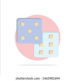 Dice, Gaming, Probability Abstract Circle Background Flat color Icon. Vector Icon Template background
