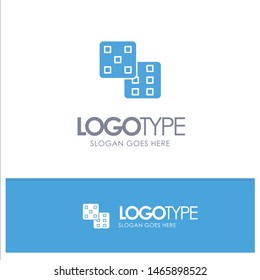 Dice, Gaming, Probability Blue Logo vector. Vector Icon Template background