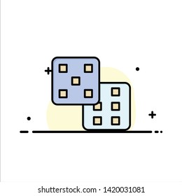Dice, Gaming, Probability  Business Flat Line Filled Icon Vector Banner Template
