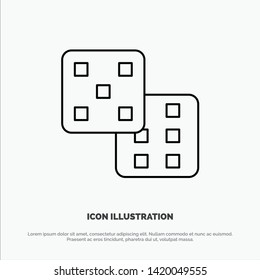 Dice, Gaming, Probability Vector Line Icon
