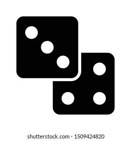Dice glyph flat vector icon