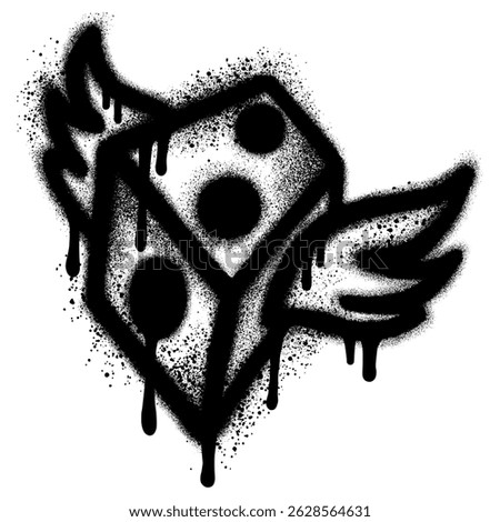 Dice graffiti with black spray paint. vector illustration.