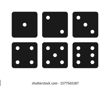 Dice Graphic Icons Set Six Different Stock Vector Royalty Free