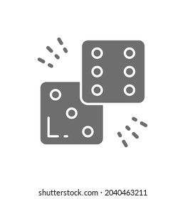 Dice el icono gris. Aislado sobre fondo blanco