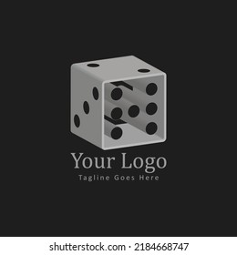 Dice H 3D Logo Template Premium elegant, Vector Design.