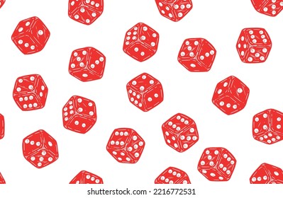 Dice hand drawn vector illustration