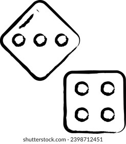 Dice hand drawn vector illustration