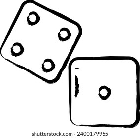 Dice hand drawn vector illustration