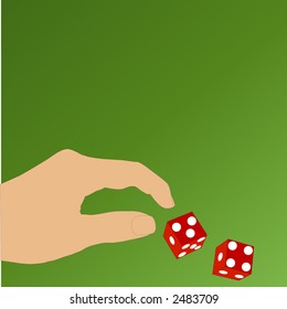 dice with hand throwing lucky seven  vector