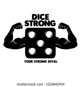 Dice with hands. Logo.