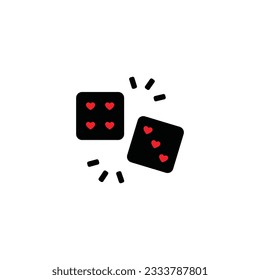 dice with heart shape spots vector illustration.