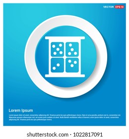 dice Icon Abstract Blue Web Sticker Button
