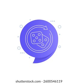 Dice icon with arrows, linear design