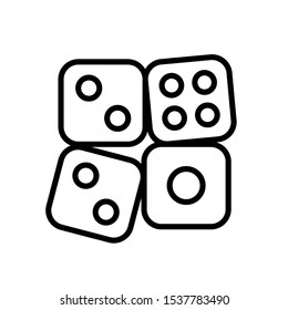 Dice icon best logo illustration vector , business classic modern casino symbol template vegas , game random abstract graphic sign , outline solid background white