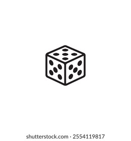 Dice icon . Black Dice icon on white background. vector illustration