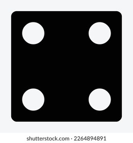 Dice icon in black and white. on a Transparent Background