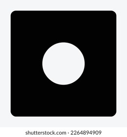 Dice icon in black and white. on a Transparent Background