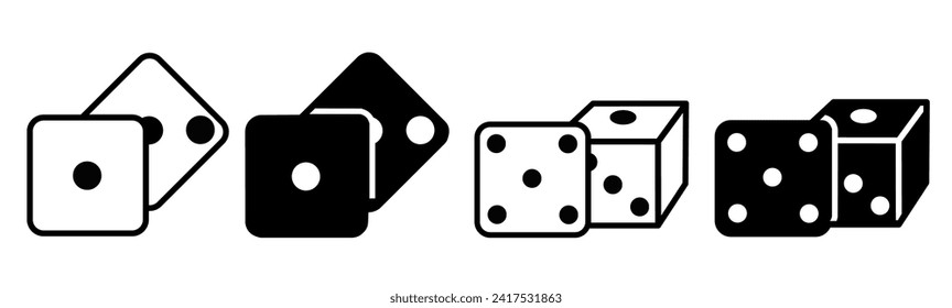 Dice icon black and white. stock vector.