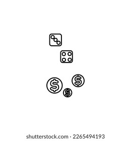 dice icon, canvas, vector illustration