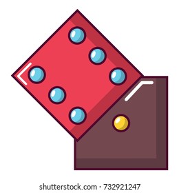 Dice icon. Cartoon illustration of dice vector icon for web