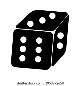 Dice icon, casino game.icon on blank background