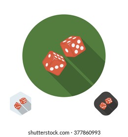 Dice icon. Casino set. Vector illustration for your design. Poster, advertising, sign board