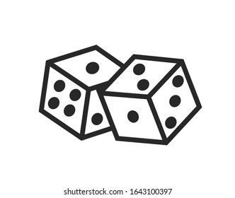 Dice icon. Casino dice vector illustration. 