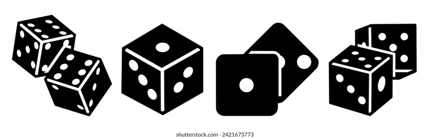 Dice icon collection. Stock vector illustration.