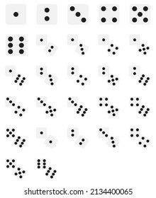 Dice icon collection, white color background