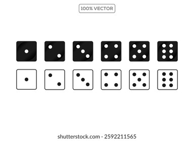 Dice icon. Craps. Six dice set. vector icons illustration stock