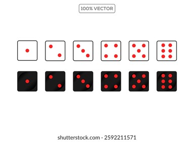 Dice icon. Craps. Six dice set. vector icons illustration logo vector