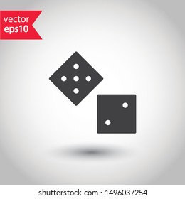 Dice icon. Dice cube vector sign. Casino dices flat icon
