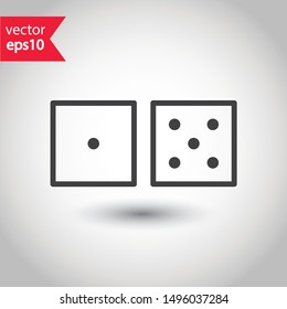 Dice icon. Dice cube vector sign. Casino dices flat icon