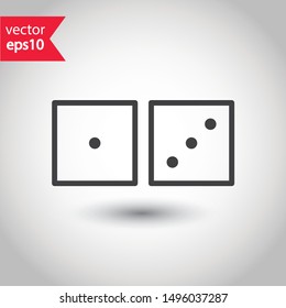 Dice icon. Dice cube vector sign. Casino dices flat icon