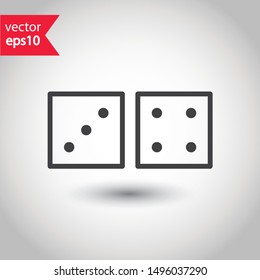 Dice icon. Dice cube vector sign. Casino dices flat icon