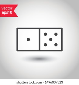 Dice icon. Dice cube vector sign. Casino dices flat icon