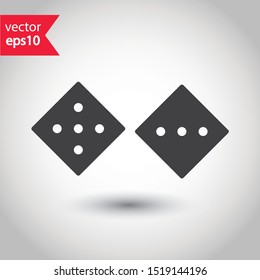 Dice icon. Dice cube vector sign. Casino dices flat icon