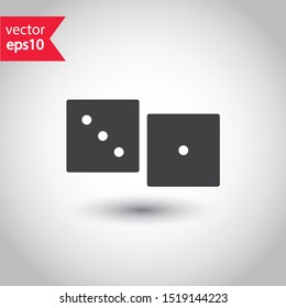 Dice icon. Dice cube vector sign. Casino dices flat icon