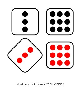 Dice icon design isolated on white and red background. vector illustration design