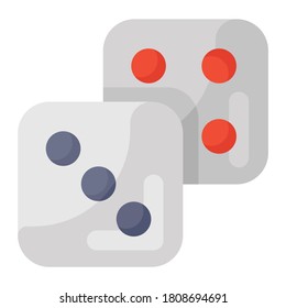 Dice icon design, luck game in modern flat style 