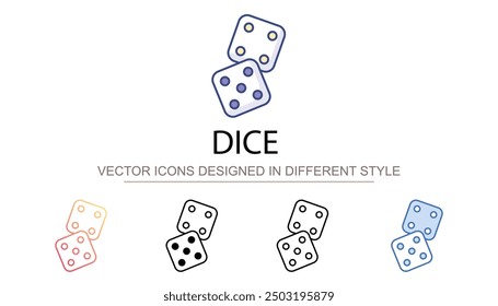 Diseño de icono de dados con fondo blanco