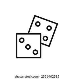 Dice Icon Flat art illustration in outline