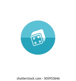 Dice icon in flat color circle style. Leisure game gambling