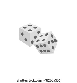 Dice icon in flat color style. Leisure game gambling playing chance opportunity