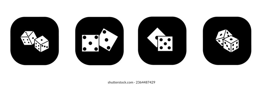 Dice icon in flat. A dice design. Stock vector.