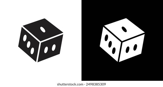 Dice icon flat line symbol set.